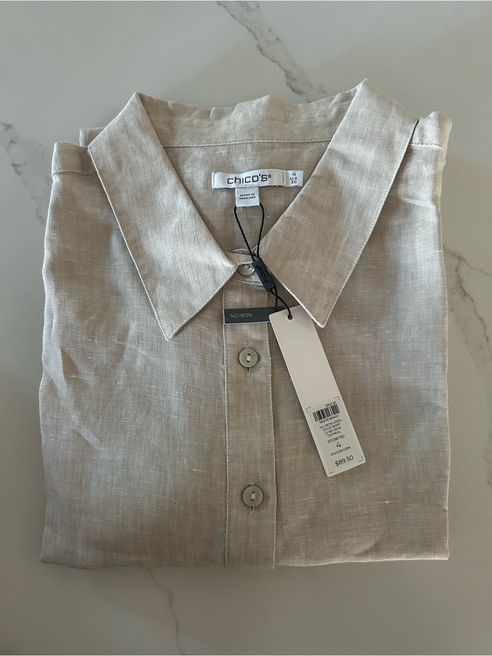 NWT Chico's No Iron™ Linen Shirt